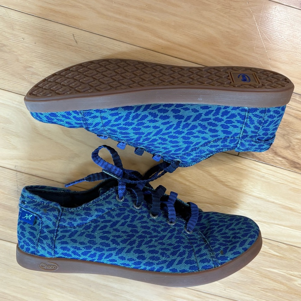 Chaco Ionia Shoes Womens Sz 7 Green Blue Low Top Lace Up Sneakers